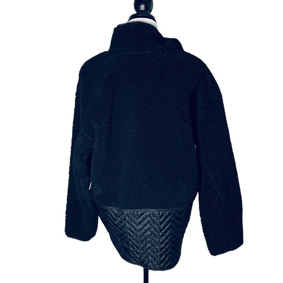 Athleta Cozy Sherpa Snap Sweatshirt Black Size Medium - Picture 6 of 12